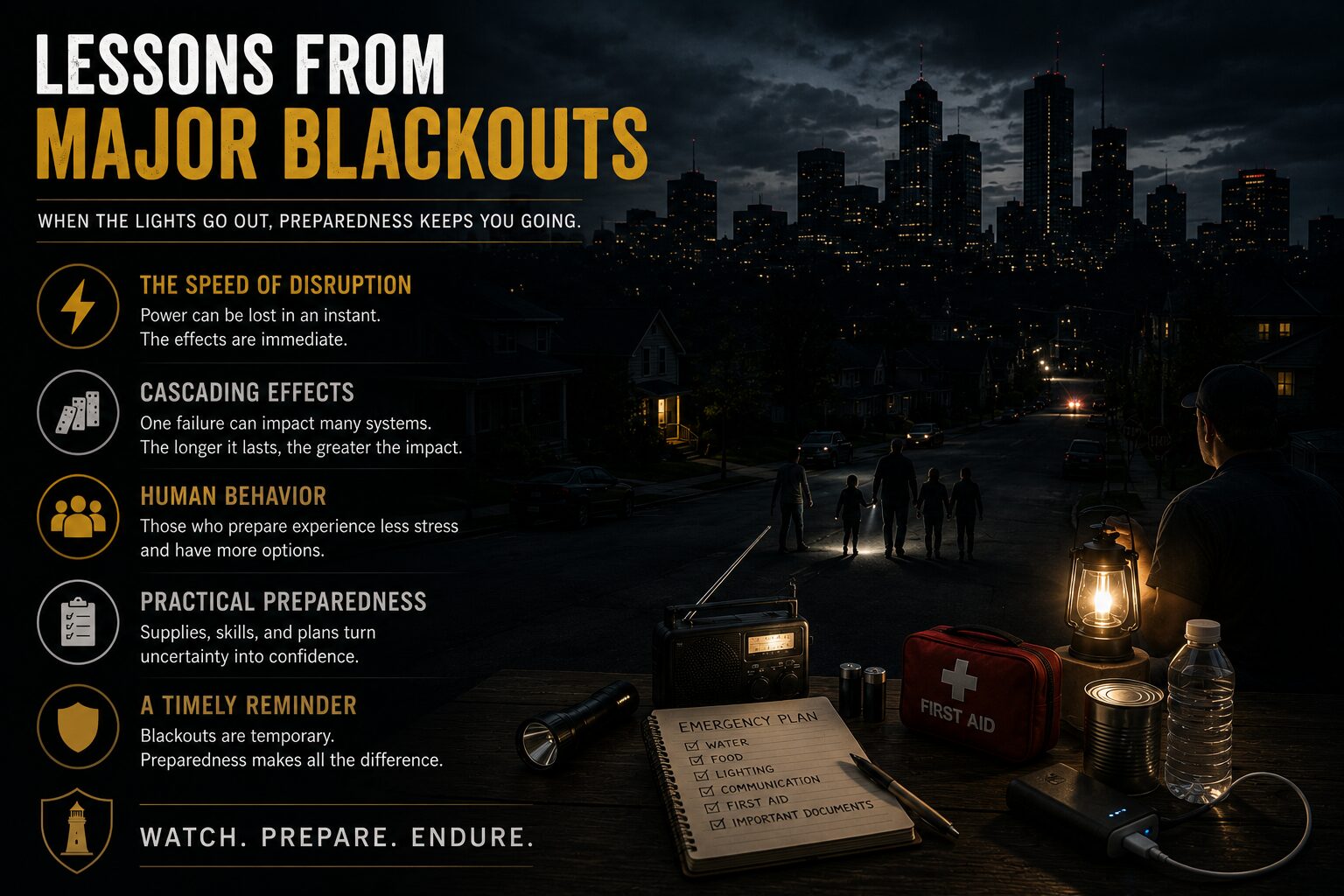 Lessons from Major Blackouts