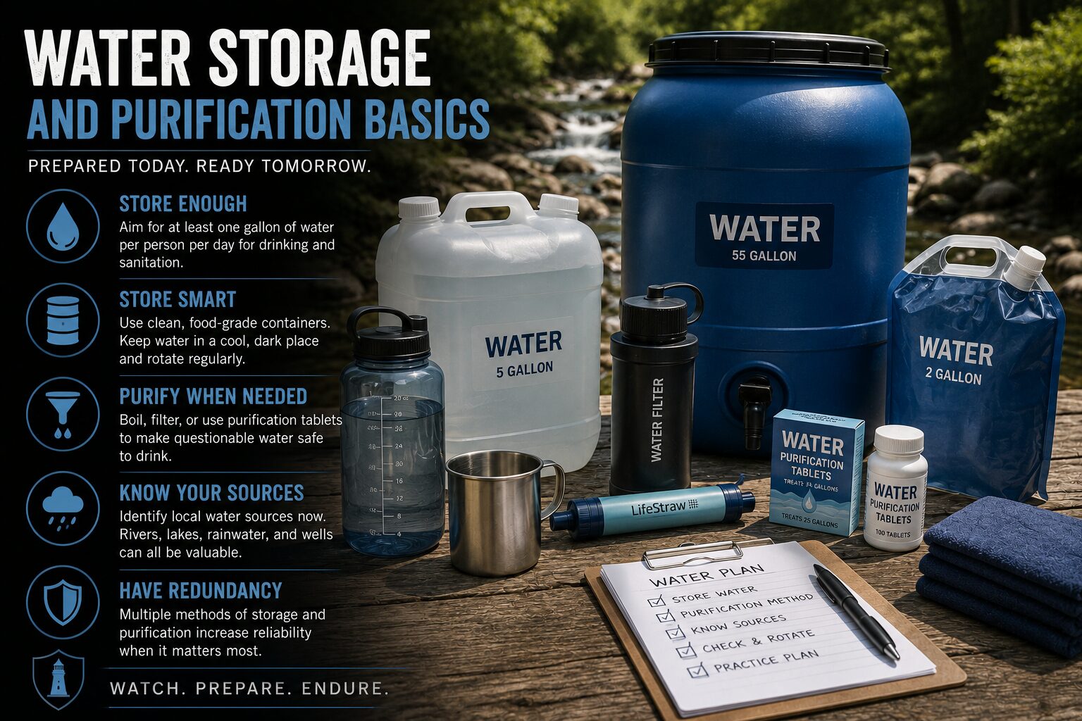 Water Storage and Purification Basics